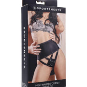 Corset High Waisted Adjustable Black Strap On Harness
