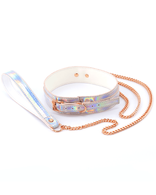 NS Novelties Restraints Cosmo Bondage Holographic Collar and Leash