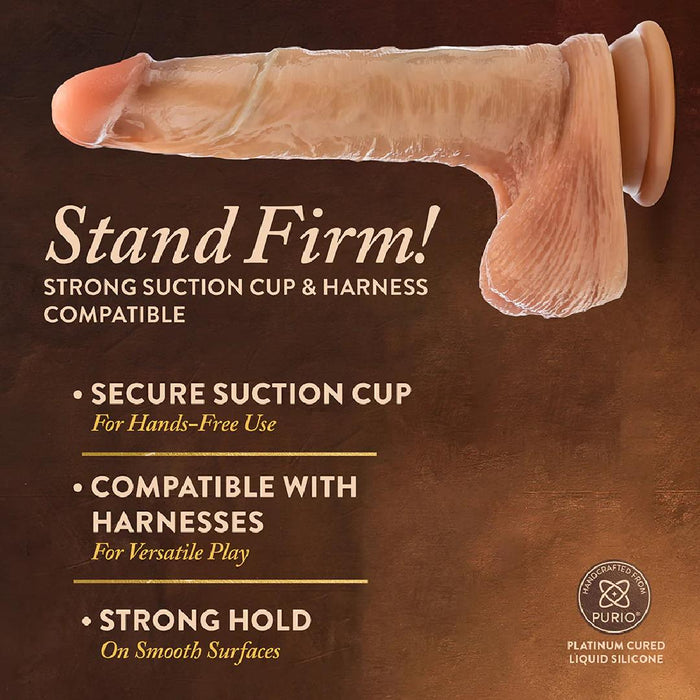 DaVinci Ultra Realistic 8 Inch Silicone Dildo with Sliding Foreskin - Caramel