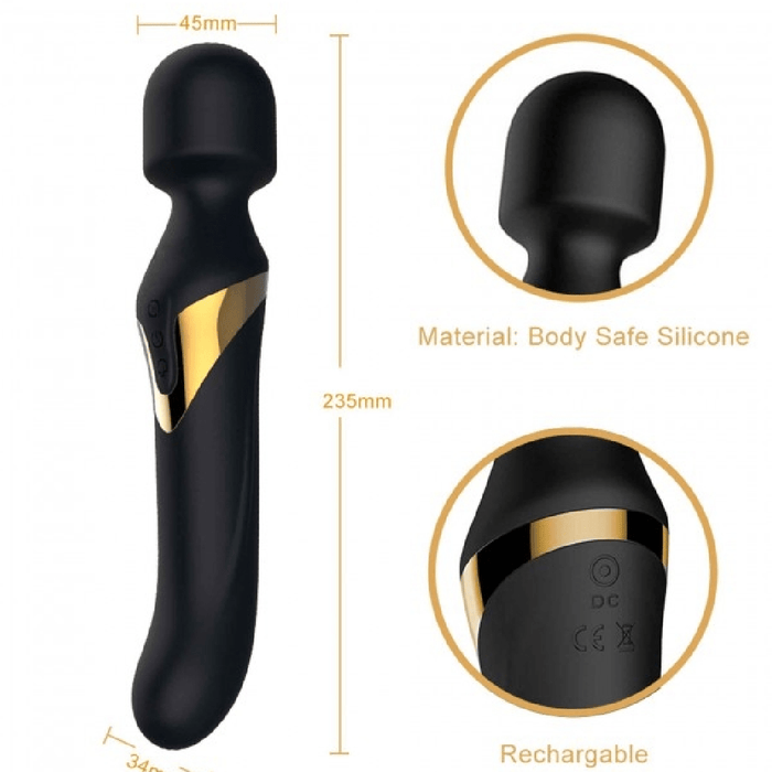 Dorcel Wand Dorcel Double Ended Wand & G-Spot Vibrator - Black & Gold