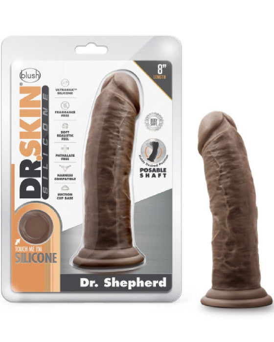 Blush Dildo Dr Shepherd 8 Inch Silicone Dildo - Chocolate