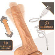 Dr. Grey 7 Inch Thrusting, Rotating Silicone Dildo - Vanilla