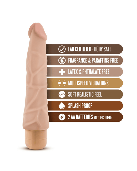 Blush Novelties Vibrator Dr. Skin Vibe 1 Realistic 9 inch Vibrating Cock - Vanilla