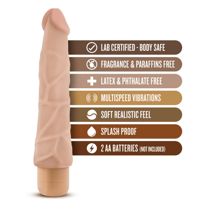 Blush Novelties Vibrator Dr. Skin Vibe 1 Realistic 9 inch Vibrating Cock - Vanilla