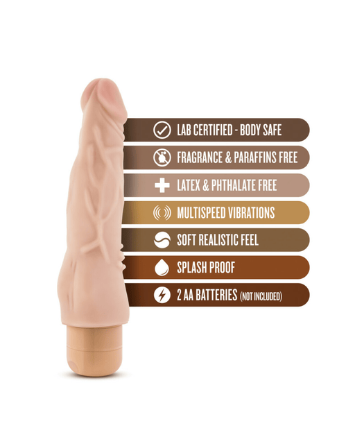 Blush Novelties Vibrator Dr. Skin Vibe 4 Realistic 8 inch Vibrating Cock - Vanilla