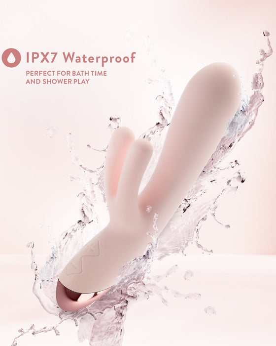 Elora Dual Motor Rabbit Vibrator with Double Teasers - Pale Pink