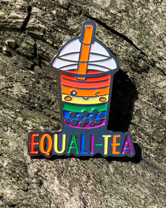 Equali-Tea Boba Bubble Tea Rainbow Pin -  LGBTQ+ Pride