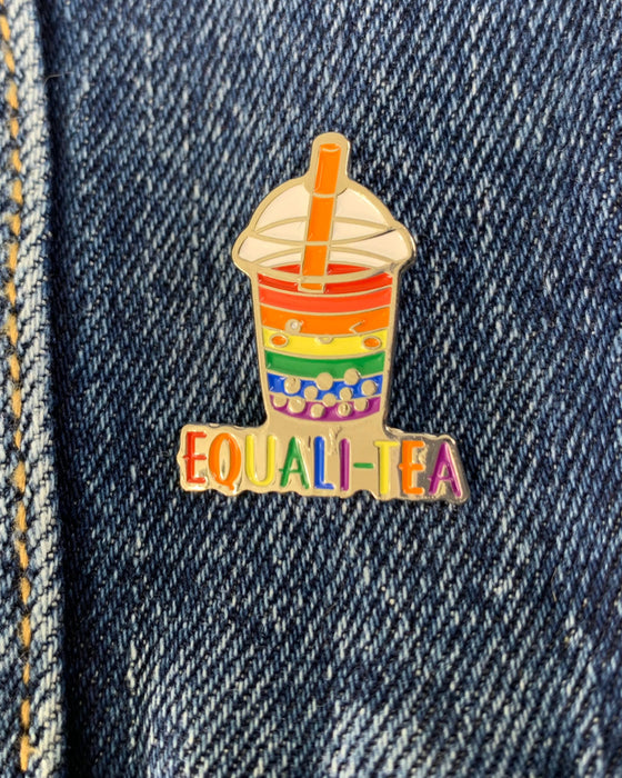 Equali-Tea Boba Bubble Tea Rainbow Pin -  LGBTQ+ Pride