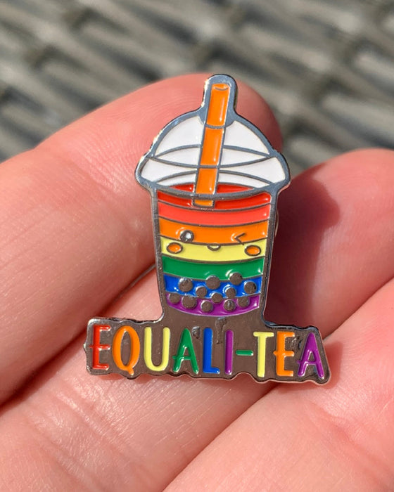 Equali-Tea Boba Bubble Tea Rainbow Pin -  LGBTQ+ Pride