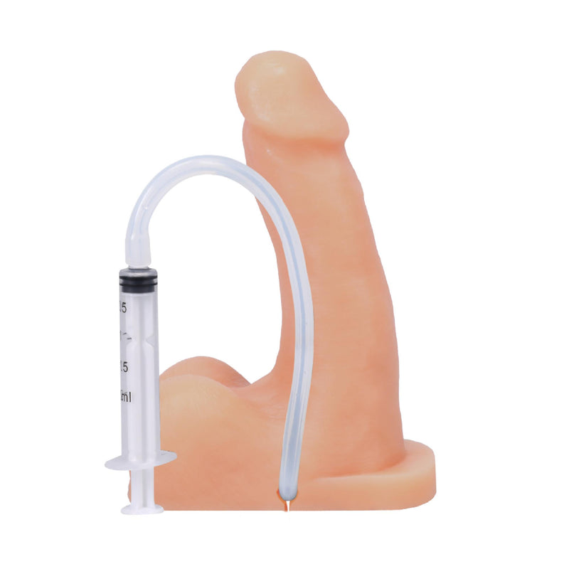 Pop N' Play Silicone Squirting Packer Dildo - Vanilla