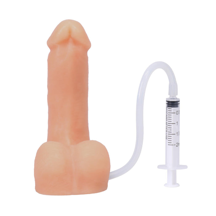 Pop N' Play Silicone Squirting Packer Dildo - Vanilla