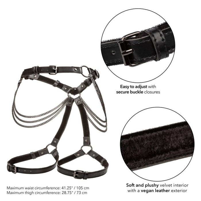 CalExotics Body Harness Euphoria Multi Chain Thigh Harness in Vegan Leather