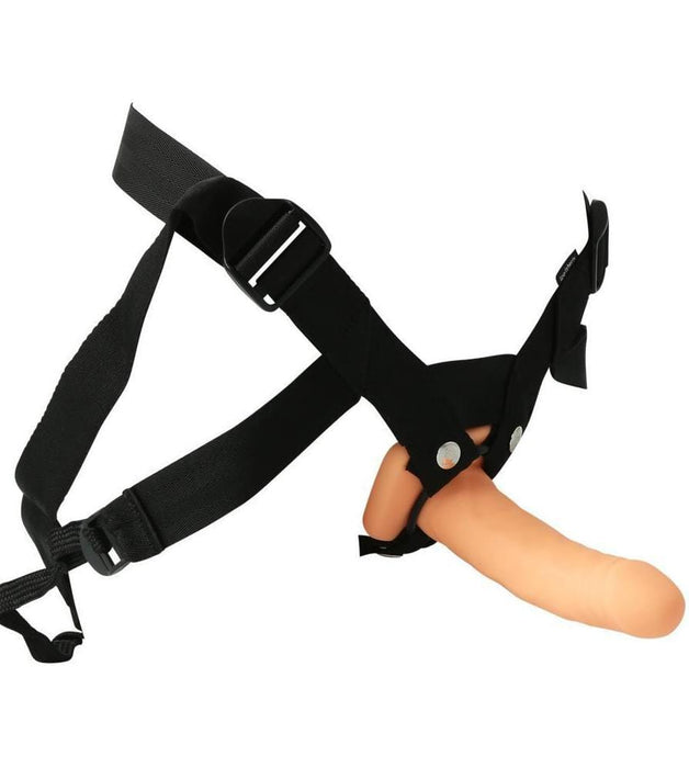 Sportsheets Strap Ons Everlaster Stud 6.5 Inch Hollow Strap On Dildo & Harness Set - Vanilla