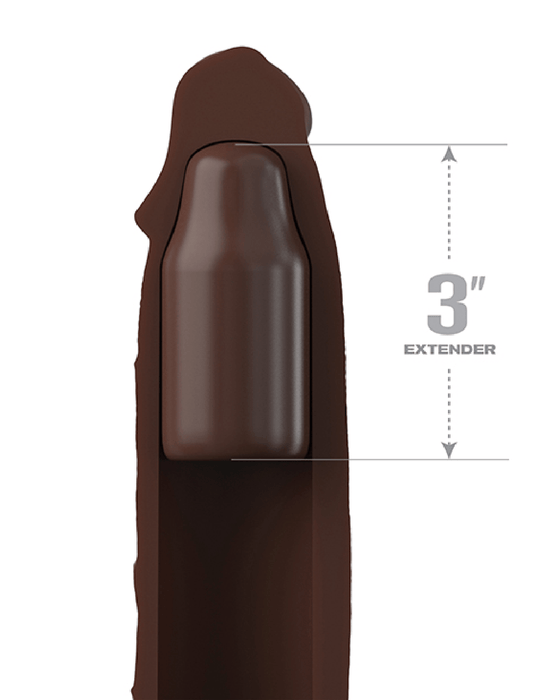 Pipedream Products Penis Extension Fantasy 7 Inch Silicone Penis Extension with Ball Strap - Chocolate