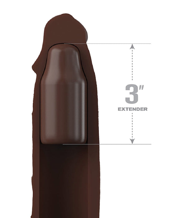 Pipedream Products Penis Extension Fantasy 9 Inch Silicone Penis Extension with 3 inch Plug - Chocolate