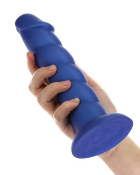 BMS Enterprises Dildo Fantasy Blue Unicorn Horn 8 Inch Silicone Dildo