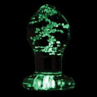 NS Novelties Butt Plug Firefly Glow In the Dark Clear Glass Butt Plug - Small