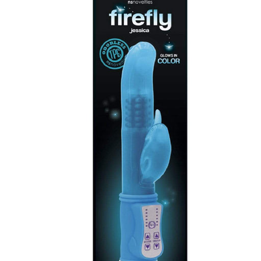 NS Novelties Vibrator Firefly Glow In the Dark Jessica Rabbit Vibrator - Blue