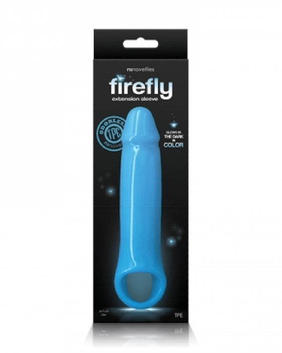 NS Novelties Penis Extension Firefly Glow in the Dark Penis Extension (Small) - Blue