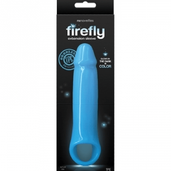 NS Novelties Penis Extension Firefly Glow in the Dark Penis Extension (Small) - Blue