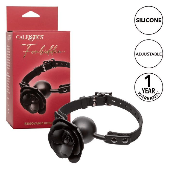 Fobidden Removable Black Rose Ball Gag