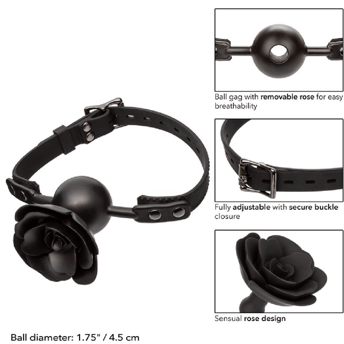 Fobidden Removable Black Rose Ball Gag