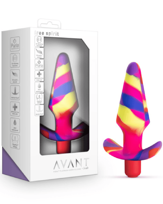 Blush Anal Toy Free Spirit Vibrating 10 Function Silicone Butt Plug