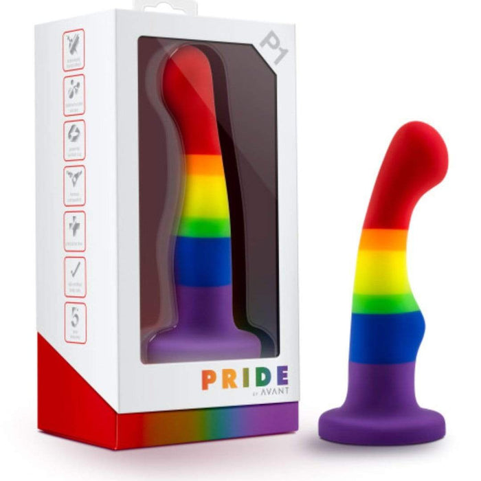 Blush Novelties Dildo Avant Pride P1 Freedom 6 Inch Silicone Rainbow Dildo