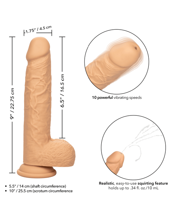 CalExotics Vibrator Fuck Stick Squirting Vibrating Silicone Suction Cup Dildo - Vanilla