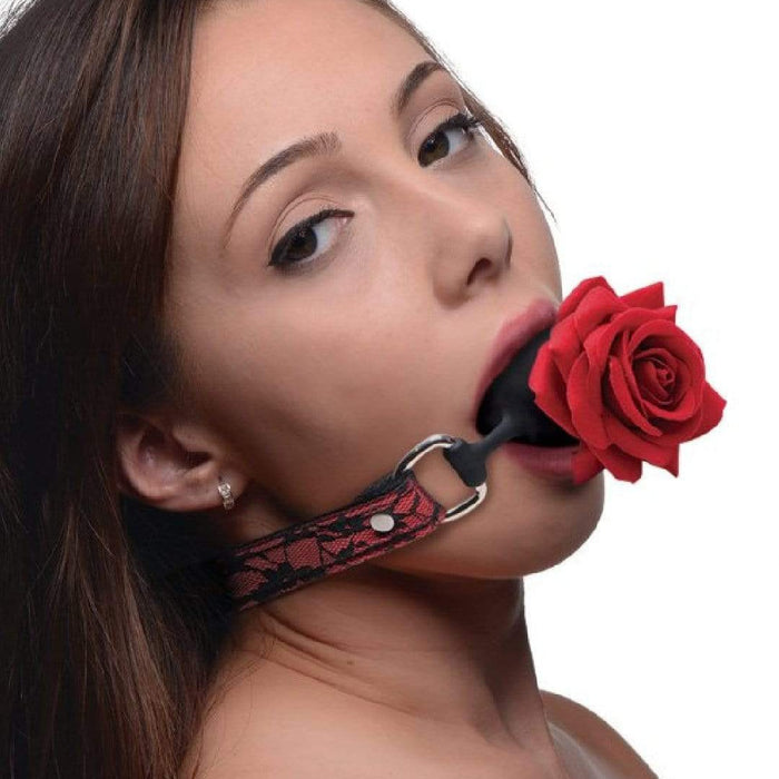 Full Bloom Silicone Ball Gag with Rose