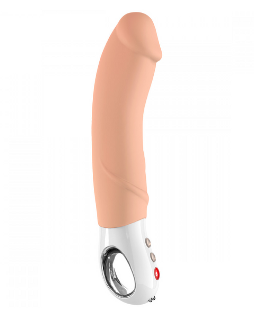 Fun Factory Big Boss Thick Vibrator - vanilla side view on white background