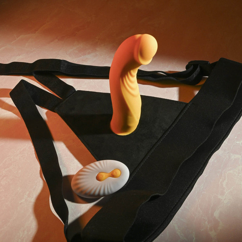 Sweet Embrace Vibrating Strap-on Dildo and  Harness with Remote