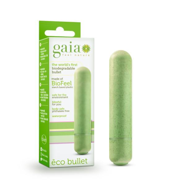 Blush Novelties Vibrator Gaia Biodegradable, Recyclable Eco Bullet Vibrator - Green