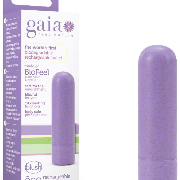 Blush Novelties Vibrator Gaia Eco Rechargeable Bullet Vibrator - Purple