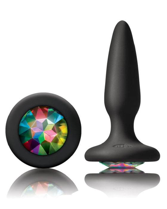 NS Novelties Anal Toy Glams Rainbow Gemstone Silicone Anal Plug - Small