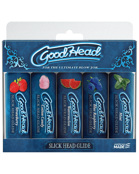 Doc Johnson Stimulation Gel Good Head Slick Head Flavored Glide 5 pack 1 oz