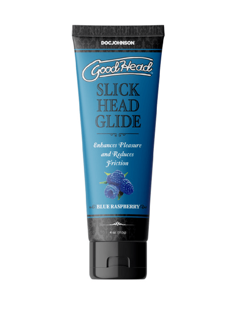 Doc Johnson Oral Sex Aid GoodHead Slick Head Flavored Glide - Blue Raspberry 4 oz