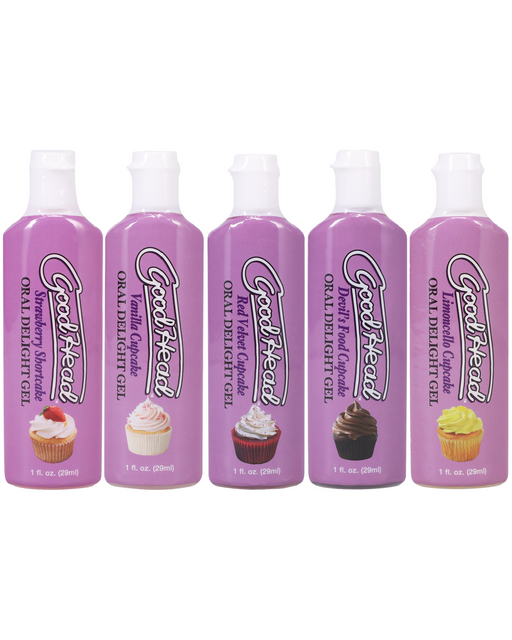 Goodhead Oral Delight Gel Cupcake Flavors 5-pack for Oral Sex in bottles