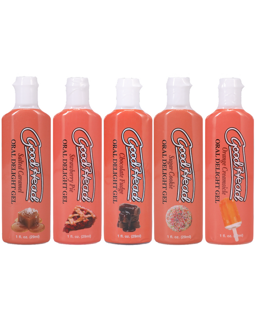 Goodhead Oral Delight Gel Dessert Flavors 5-pack for Oral Sex individual bottles