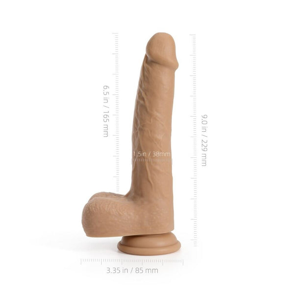 Idalis 8 inch Vibrating, Rotating, Thrusting Dildo with Remote