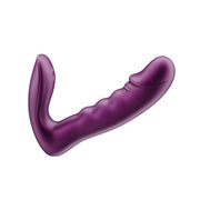 The Rora 2 App-Controlled Rotating G-Spot Vibrator & Clit Stimulator by Honey Play Box features a curved insertable end for targeted pleasure, realistic ridges, and app control to enhance intimate sensations.