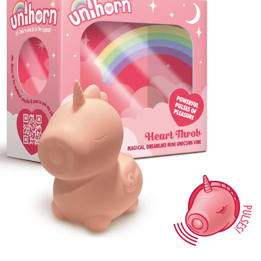 Heart Throb Unicorn Shaped Clitoral Pulsating Vibrator - Orange