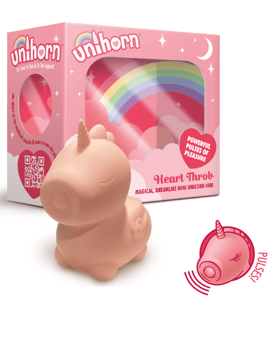 Creative Conceptions Vibrator Heart Throb Unicorn Shaped Clitoral Pulsating Vibrator - Orange