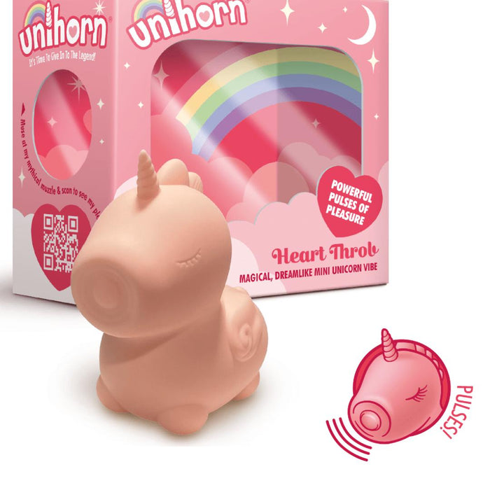 Heart Throb Unicorn Shaped Clitoral Pulsating Vibrator - Orange