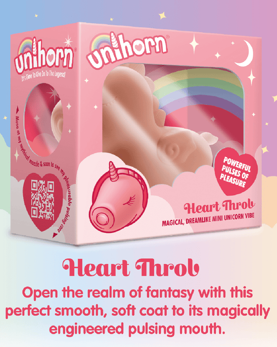 Creative Conceptions Vibrator Heart Throb Unicorn Shaped Clitoral Pulsating Vibrator - Orange