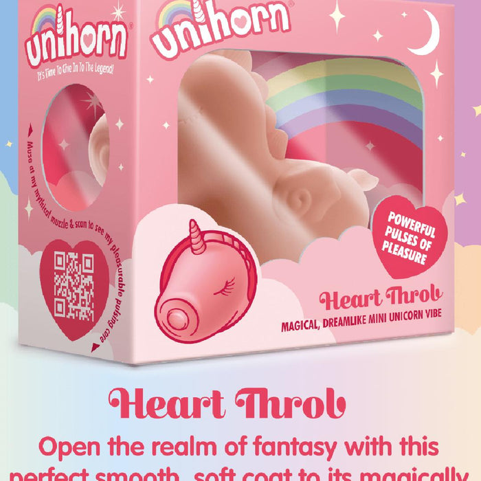 Heart Throb Unicorn Shaped Clitoral Pulsating Vibrator - Orange