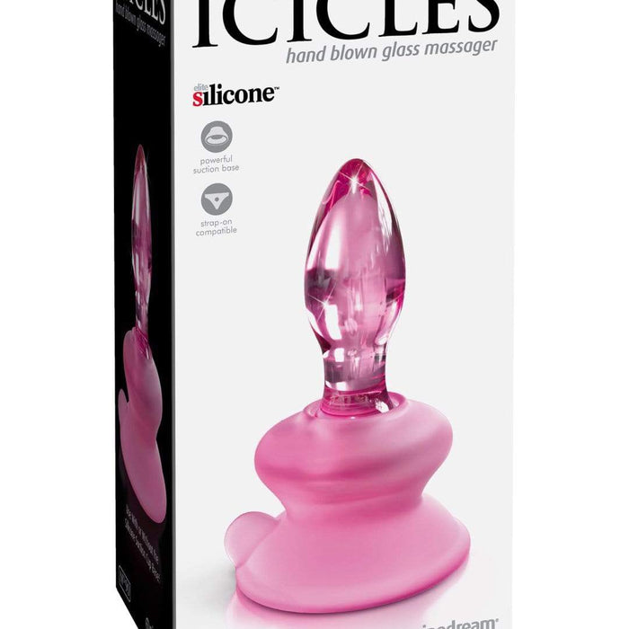 Pipedream Products Anal Toy Icicles No 90 Glass Anal Plug with Suction Cup