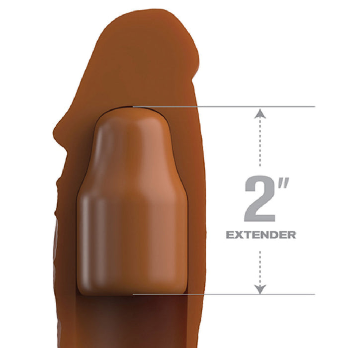 Fantasy 8 Inch Silicone Penis Extension with 2 inch Plug - Caramel