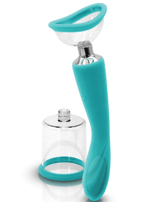 NS Novelties Vibrator Inya Double Ended Suction Pump and G-Spot Vibrator - Teal