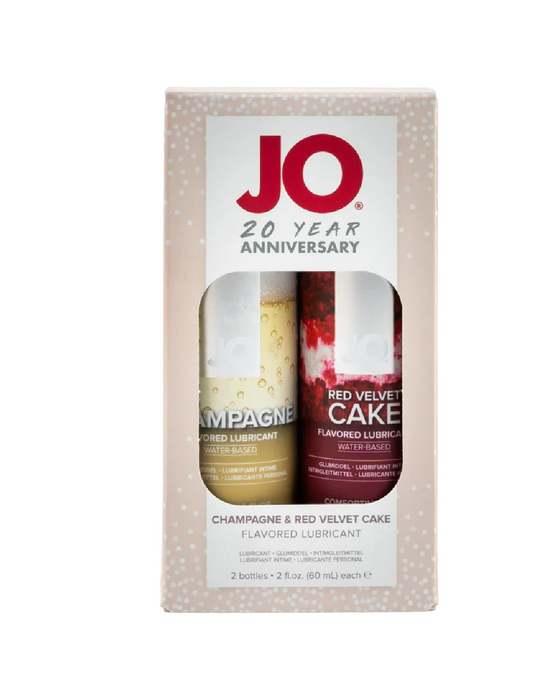 Jo Water Based Flavored Lubricant Set - Champagne & Red Velvet Cake